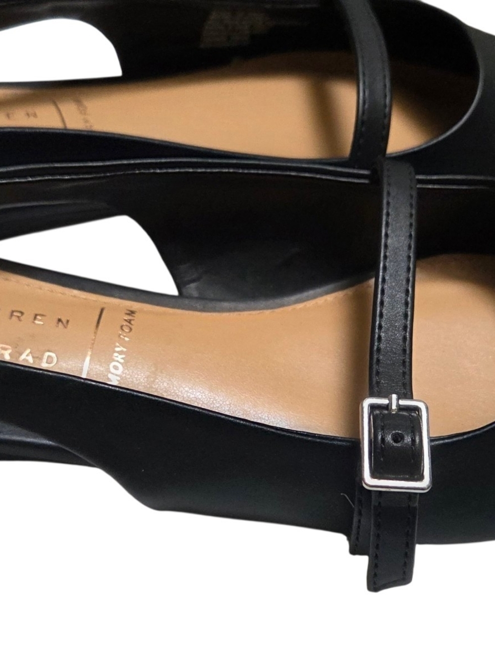 LC Lauren Conrad Black Pointed Mary Jane Slingback Flats - Picture 2 of 4
